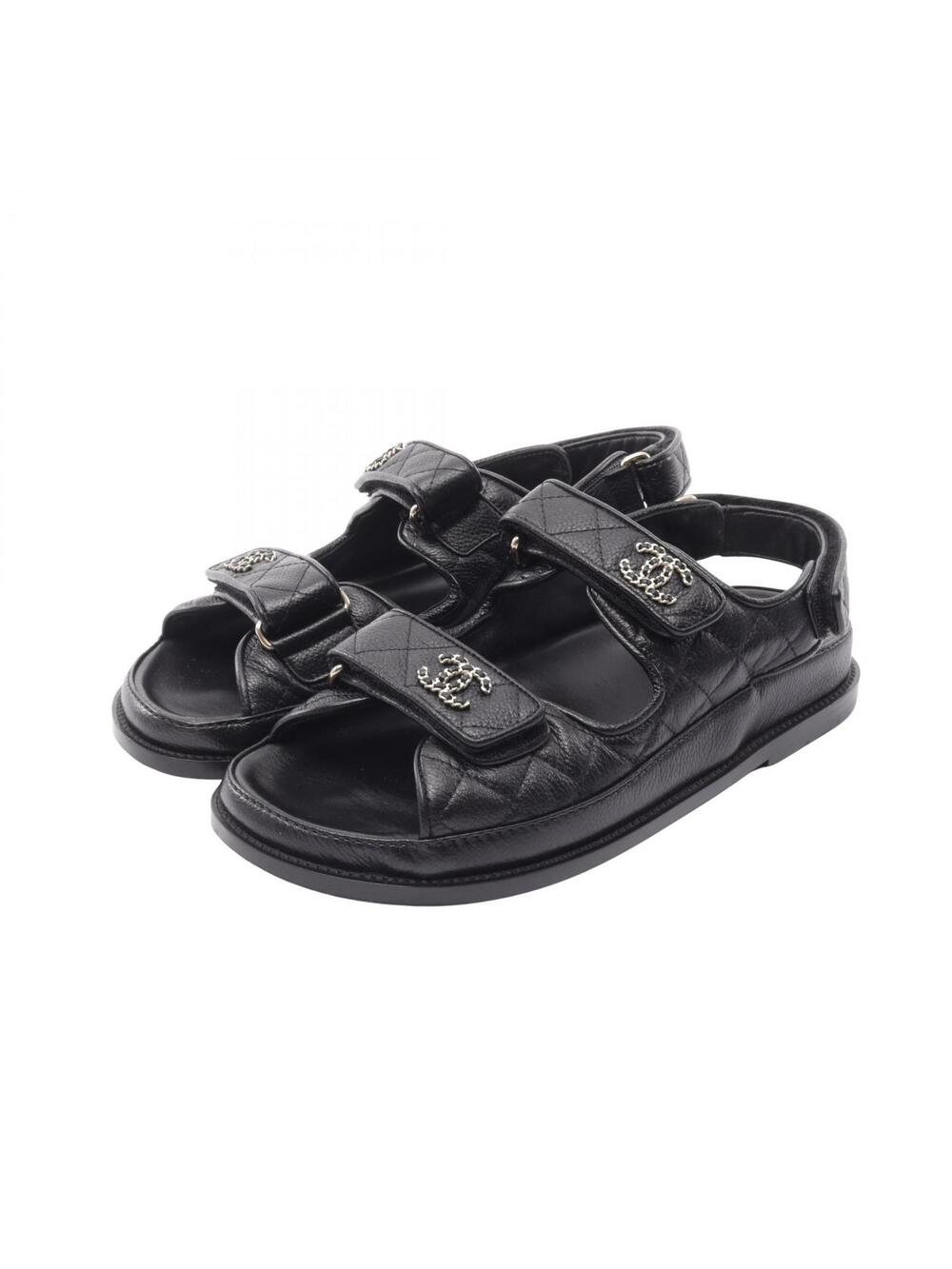 Chanel 19 Flat Sandals Shoes Leather #373681C15B